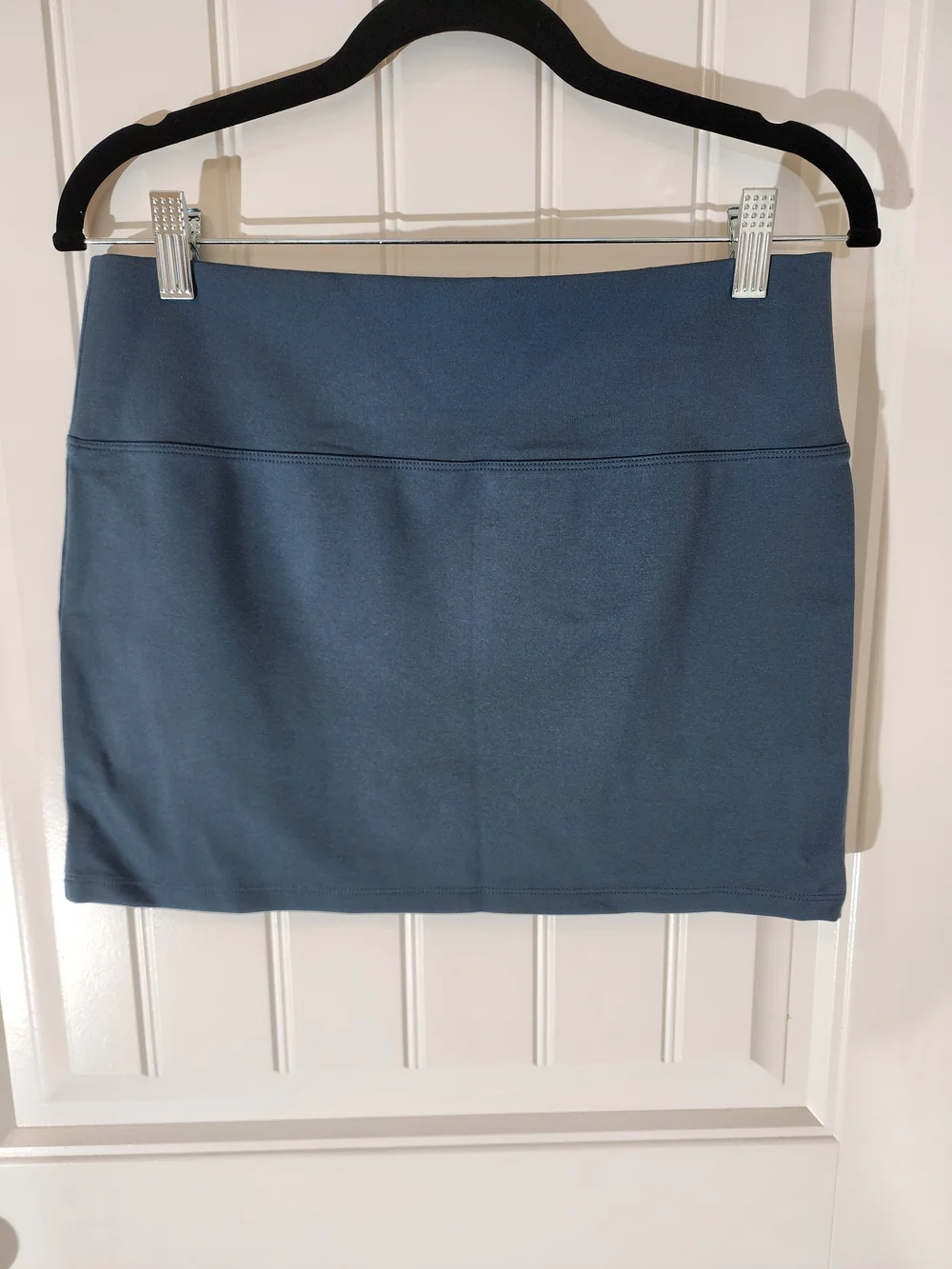 Aritzia Sunday Best Pull-On Mini Skirt Blue Stretch Knit Size M